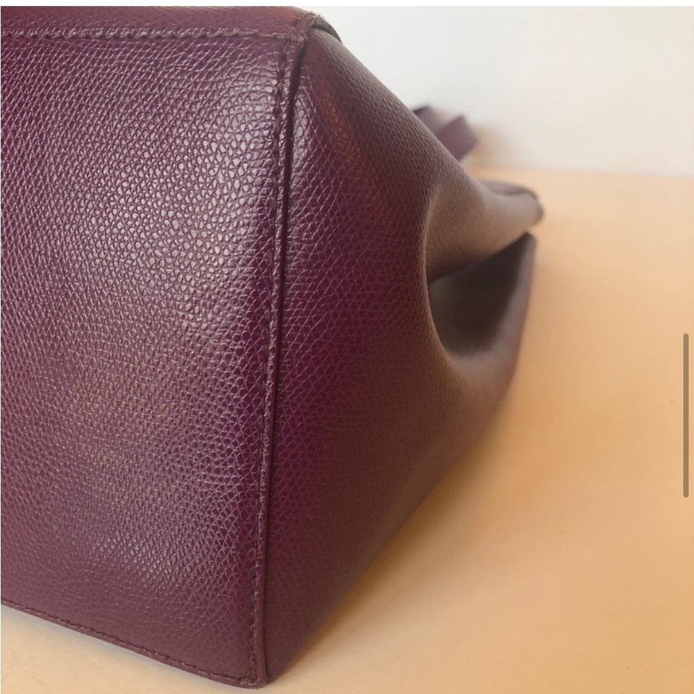 Furla Deep Plum Leather Tote with Gold Logo - Picture 5 of 11